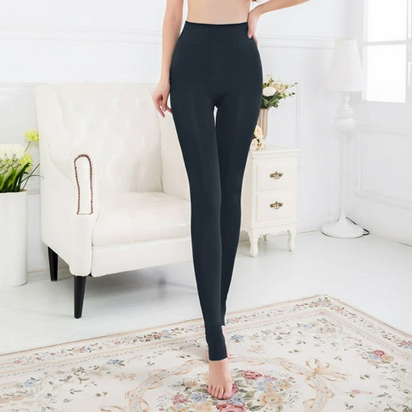 Wefuesd Fashion Women Brushed Stretch Fleece Lined Thick Tights Warm Winter Pants Warm Leggings Step Pants, Leggings For Women, Pants For Women, Grey L