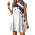 thumbnail image 5 of Mother'S Day Outfit For Women, American Flag Casual Tank Sundress With Pockets 4Th Of July Boho Beach T-Shirts Round Neck Dresses Flapper Women Light Purple Dress (M, White) ZMTing, 5 of 5