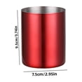 thumbnail image 2 of Stainless Steel Round Pen Holder Decorative Desk Organizer for Stationery Storage C, 2 of 3
