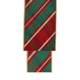 thumbnail image 4 of LaRibbons 2 1/2" Wired Dupioni Ribbon, Red/Green/Gold Plaid Bias Cut w/ Double-Fused Gold Backing, 10 Yard Roll, 4 of 6