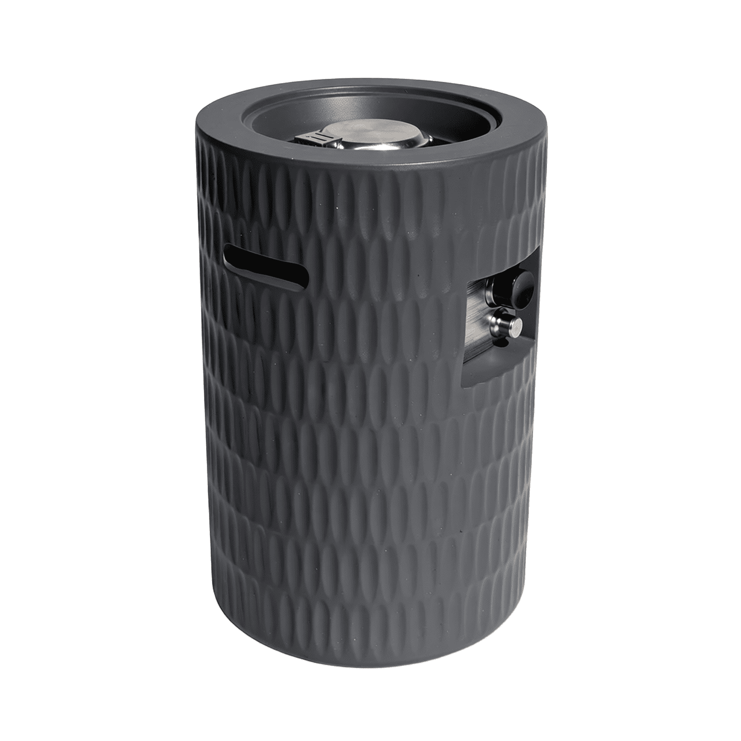 Mintazer 26" Propane Fire Pit, 40,000 BTU Cylindrical Concrete Outdoor Fire Pit with Hidden Tank & Waterproof Cover for Patio Backyard Deck, Dark Grey