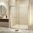 thumbnail image 3 of S-RM6076TB 56-60"W x 76"H Sliding Shower Door, 8mm Frameless Glass Shower Door with Matte Black Hardware, Towel Bar and Handle,Drop Shipping available, 3 of 19