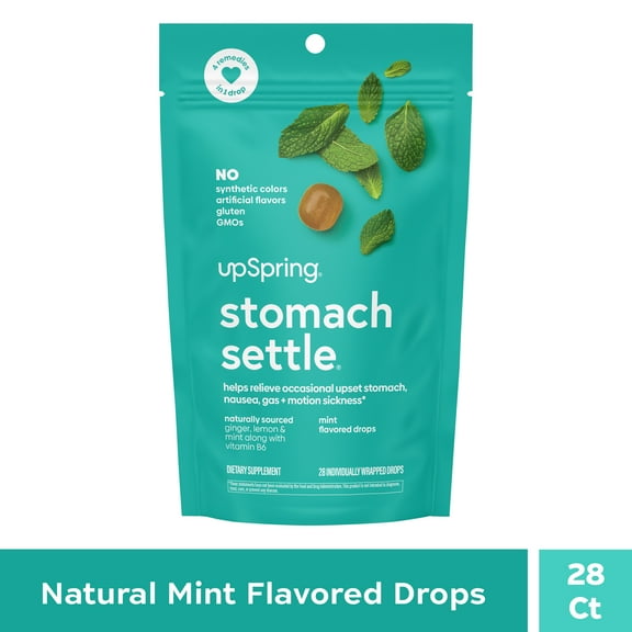 UpSpring Stomach Settle Nausea Relief Drops, Mint Flavor, 28 Count