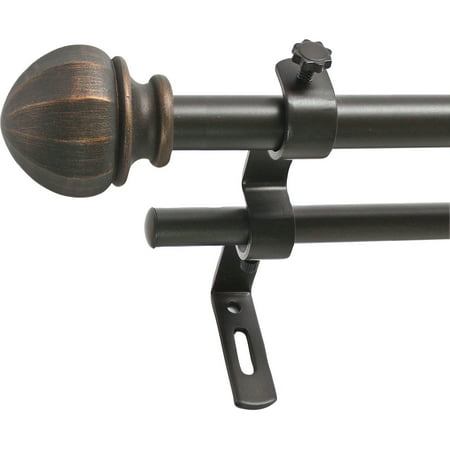 Montevilla 5/8 Facet Ball Double Curtain Rod Set