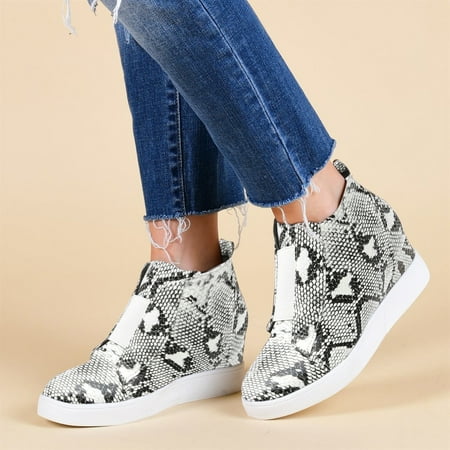 

Alueeu Women s Wedges Women Ladies Fashion Retro Wedge Heel Platform Ankle Boots Wedge Casual Shoes