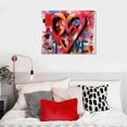 thumbnail image 4 of GOSMITH  Canvas Wall Art Framed Love Wall Art Red 3D Love Modern Paintings Artwork for Living Room Bedroom Bathroom Wall Decor Housewarming Wedding Gift Ready to Hang Black-Framed, 4 of 4