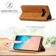 thumbnail image 3 of Compatible with Samsung S10 Plus Wallet Case, PU Leather Flip Folio Case with Card Holders RFID Blocking Kickstand [Shockproof TPU Inner Shell] Phone Cover For Samsung Galaxy S10 Plus, Brown, 3 of 11