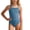 Sky Blue, variant on Shadoumai One Piece Swimsuit for Girls Pink Gingham Ruffle Tankini for Girls Quick Dry Cute Printed Bathing Suit Tween Adjustable Straps Padded Swimwear with Cover Up Pants