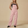 thumbnail image 4 of gakvbuo Summer Jumpsuits Overalls Romper Playsuit Suspender Trousers for Women'S Solid Color Sleeveless Casual Wide-Leg Jumpsuit Adjustable Shoulder Strap Romper WithPockets, 4 of 9