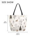 thumbnail image 5 of FORMRS Womens Canvas Tote Bag with Zipper Inner Pocket Shoulder Handbag, Beige Christmas Forest, 5 of 7