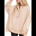 thumbnail image 2 of Sudadera para Mujer, Estilo Informal, de Larga, con Botones y Cuello Henley, Estilo Túnica, para Otoño. Albaricoque M, 2 of 7