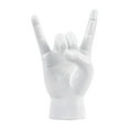 thumbnail image 2 of Estatua de gesto de mano de roca, artesanía creativa, escultura de dedo para apartamento o dormitorio. Blanco Derecha, 2 of 9