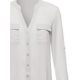 thumbnail image 3 of FashionOutfit Women's Sheer Button Up Henley Neck Blouse Top, 3 of 4