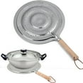 thumbnail image 6 of 2-Pack Flame Tamer Stovetop Simmer Ring – Aluminum Heat Diffuser for Gas & Electric Ranges, 12.5” Long, 8.5” Diameter, Wooden Handle – by Dependable Industries, 6 of 6