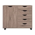 thumbnail image 3 of Office File Cabinets Wooden File Cabinets for Home Office Lateral File Cabinet Wood File Cabinet Mobile File Cabinet Mobile Storage Cabinet Filing Storage Drawer by Naomi Home-Color:Vintage Oak,Size:5, 3 of 4