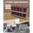 thumbnail image 3 of 10 Compartment Galvanized Steel Chicken Nesting Box - Wall Mounted with Egg Tray Perch & Fake Eggs for Coops, 3 of 7