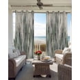 thumbnail image 3 of Sage Green Vintage Black Out Curtains 63 Inch Long, Room Darkening Draperies Curtains Panels, Stripes Painting Retro Abstract Art Thermal Insulated Curtain for Bedroom Living Room 52"x63" 2 Panels, 3 of 8
