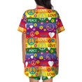 thumbnail image 4 of Womens Pajama Sets With Pocket, Rainbow peace sign cute Lounge Sets Short Sleeve Sleepwear PJ Sets for Women, 4 of 6