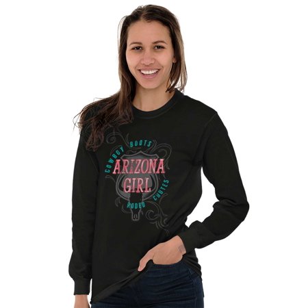 Cowgirl Long Sleeve T-Shirts Tee For Women Arizona Boots Country Western AZ