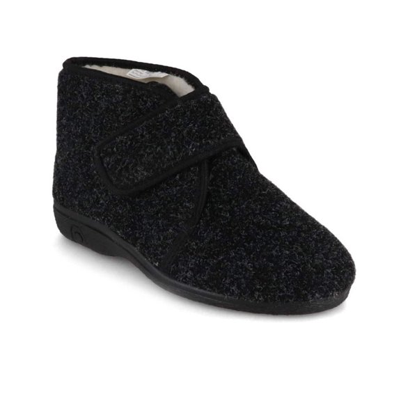 Varomed vital Slipper Boots | Velcro Fastener, Black