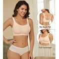 thumbnail image 3 of Exerin Women's Wireless Bras Full Coverage Seamless Comfort Bra(Beige,L), 3 of 6