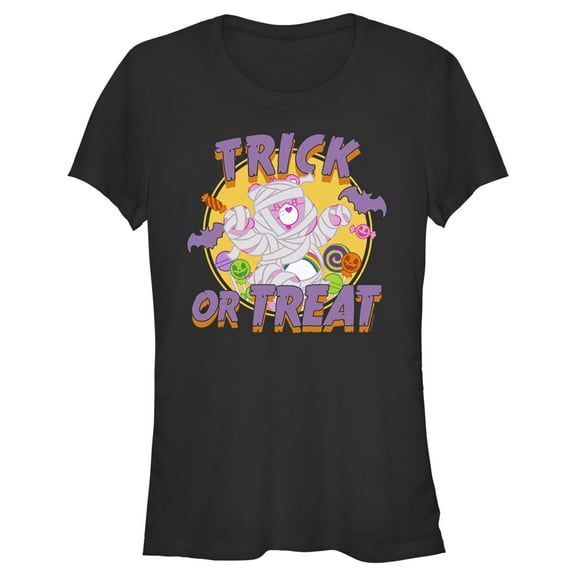 Junior's Care Bears Halloween Trick-Or-Treat Cheer Bear Mummy  Graphic Tee Black Small