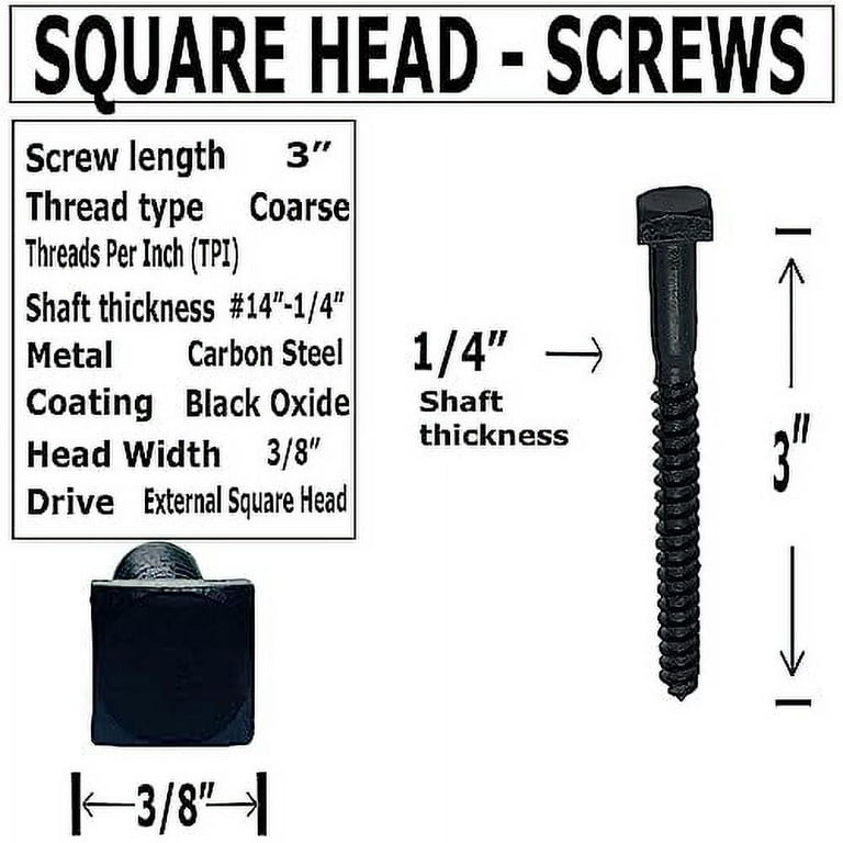 Black Decorative Lag Bolts Shelly Lighting