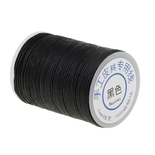 Hilo encerado para coser cuero 150D Sunnimix Hilo trenzado de poliéster encerado 1 mm Negro 60 m