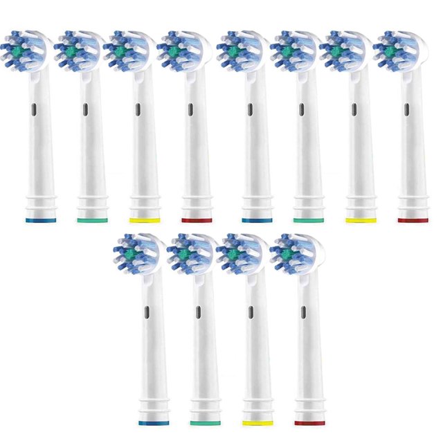 12 cabezales de repuesto compatibles con cepillos de dientes eléctricos Braun Oral-B, cabezales de acción cruzada para el cuidado de las encías sensibles.