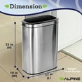 thumbnail image 2 of Alpine Industries Commercial Indoor Three-Stream Recycling Station 10.5 Gallon Stainless Steel, 2 of 8
