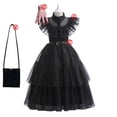 thumbnail image 5 of Disfraz de Halloween para niñas, Vestido de Cosplay para eventos negros, ropa de fiesta de noche para niños, Vestido gótico de moda, 5 of 5