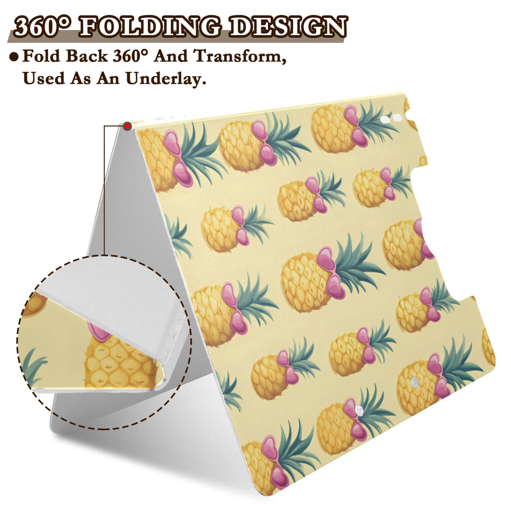 FORMRS A4 Clipboard Folder with Pen Holder Horizontal Foldable School Office Binder, Pineapple Love