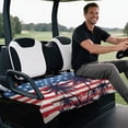 thumbnail image 4 of Yuyamidu Palm Tree Golf Cart Seat Cover American Flag Travel Sports Golf Cart Covers for 2-Person Seats Soft Golf Cart Rear Seat Cover with Pockets 4th of July Golf Cart Accessories, 4 of 7