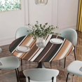 thumbnail image 2 of Brown Black Stripes Fitted Tablecloth with Elastic Edged, Round Table Cloth for Dining Table, Farmhouse Vintage Abstract Lines Waterproof Oil Proof Table Cover for Indoor Outdoor 36"-44", 2 of 8