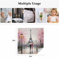 thumbnail image 5 of Valentine's Day Cloth Napkins Set of 6 Rainy Couple under Pink Umbrella Paris Eiffel Tower Pink Trees Soft Washable Square Dinner Napkins for Party Wedding Restaurant Hotel Cocktail 20x20 Inch, 5 of 9