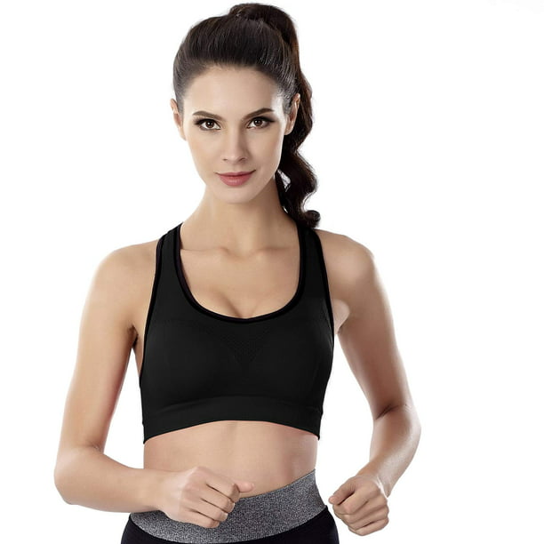 Women Racerback Sports Bras - High Impact Workout Gym Activewear Bra -  Walmart.com