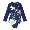 thumbnail image 3 of Kids Toddler Girl Swimsuit Rashguard Long Sleeve One-Piece Sun Protection Swimwear, 3 of 4