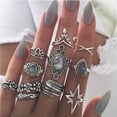 thumbnail image 2 of Rings for Women Womens 11pcs/Set Bohemian Vintage Silver Stack Ring Above Knuckle Blue Ring Set Gifts, 2 of 8