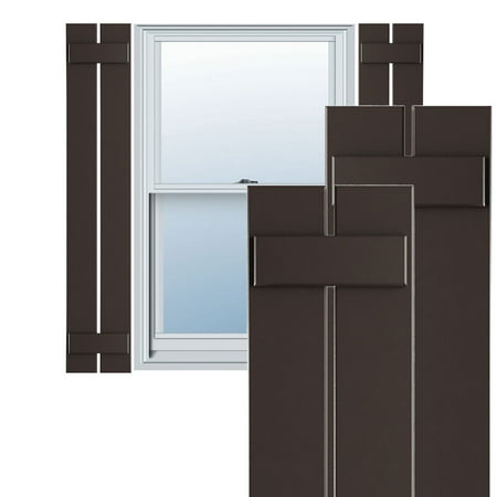 

Ekena Millwork 11 1/4 W x 52 H True Fit PVC Two Board Spaced Board-n-Batten Shutters Raisin Brown (Per Pair - Hardware Not Included)