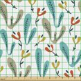 thumbnail image 2 of Botanical Fabric by the Yard, Abstract Colorful Wildwood Plant Leaves and Simplistic Flowers Repetition, Decorative Upholstery Fabric for Sofas and Home Accents, Multicolor by Ambesonne, 2 of 5