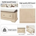 thumbnail image 4 of SYNGAR Storage Ottoman Bench, Entryway Bench with Bench Cushion and 2 Large Cabinets, No need to Assemble, Shoe Ottoman for Bedroom End of Bed Couch, White, LJ2147, 4 of 9