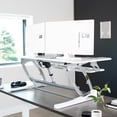 thumbnail image 4 of VIVO White Electric Height Adjustable Extra Wide 42" Stand Up Desk Converter, 4 of 9