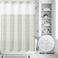thumbnail image 3 of No Hook Shower Curtain, Sage Green Shower Curtains for Bathroom with See Through Top Window, Vintage Rutsic Floral Prints Simple Boho Waterproof & Washable Bath Curtain 60"x72", 3 of 9