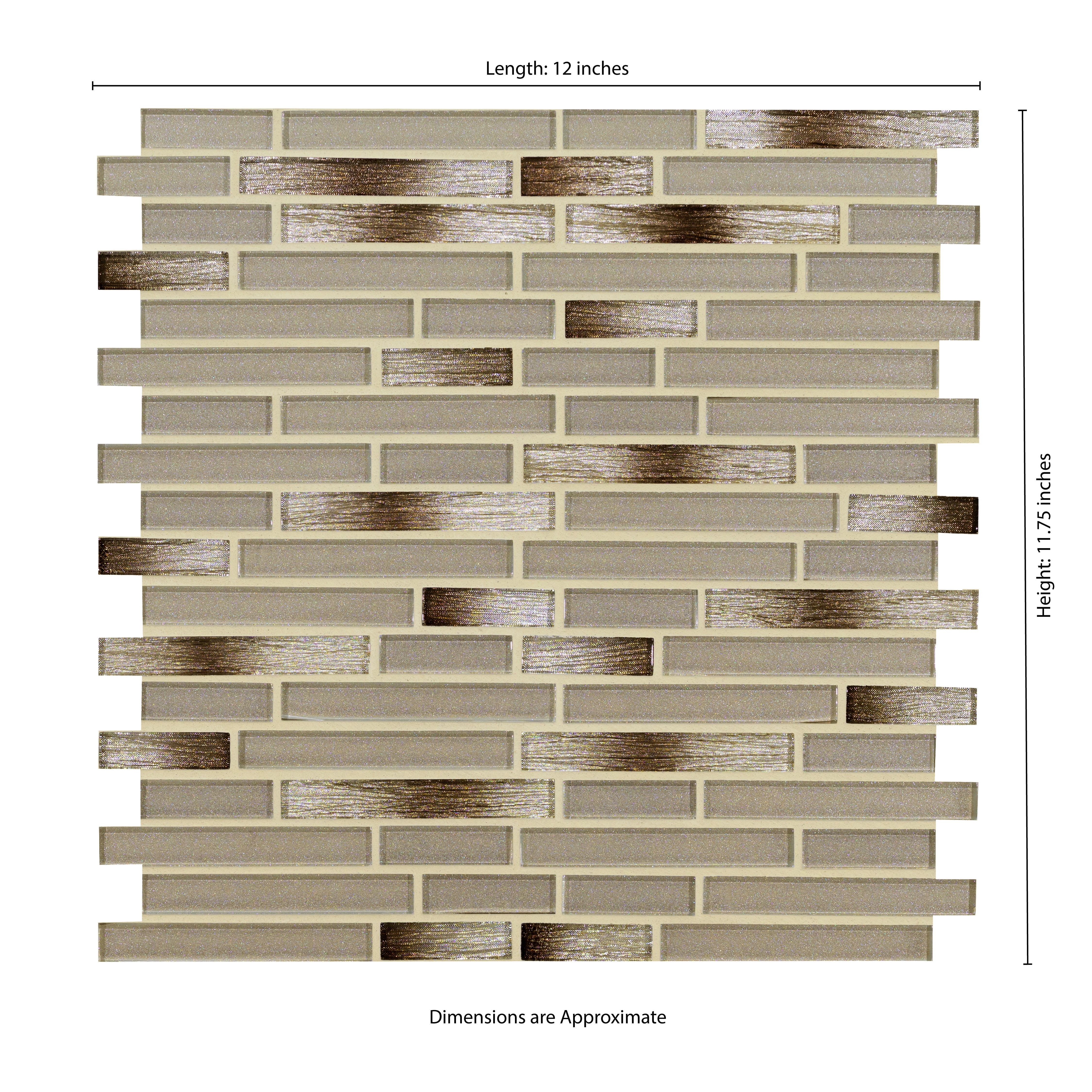 MSI Champagne Blend Interlocking 11.75 in. x 12 in. x 6mm Glass Mesh-Mounted Mosaic Tile (14.7 sq. ft./Case)