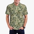thumbnail image 4 of Xecao Tropical Plants Green for Mens' Casual Short Sleeve Button-Down Polo Shirts for a Classic Golf Look, 4 of 9
