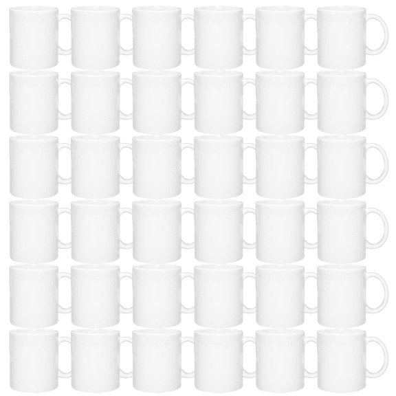 MR.R Sublimation Blanks Set of 36PCS Dishwasher White Ceramic Coffee Mugs 11oz Grade A Blank Ceramic Classic Drinking Cup Mug for Milk Tea Cola Water with Safe Package (36 Packs)