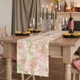 thumbnail image 2 of Pink Green Flower 48 Inch Table Runner, Watercolor Summer Botanical Farmhouse Dresser Scarf Cotton & Linen Tablerunner for Dining/Kitchen Island/Holiday Party Décor 13" x 48", 2 of 9