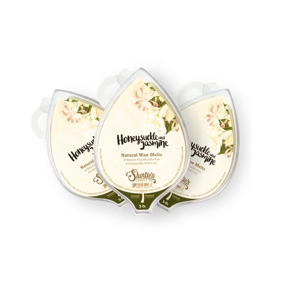 Honeysuckle Jasmine Soy Wax Melts 3 Pack - All Natural   Essential Oils   Phthalate Free - Shortie's Candle Company