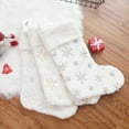 thumbnail image 5 of 20 Inch Faux Fur Sequin Snowflake Christmas Stockings Snowy White Christmas Stockings Hanging Ornaments Candy Gift Bags for Christmas Decorations, 5 of 6