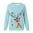 thumbnail image 4 of Chandail en Molleton de Noël pour Femmes 2023 Mode Décontractée Imprimé Col Rond Ample Manches Longues Hauts Blouse Chandails en Molleton Sans Capuche en Liquidation, 4 of 4